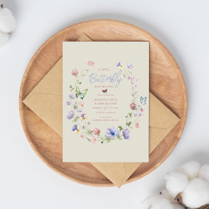 Invitation Fleur sauvage Lilac Baby shower papillon Invitatio