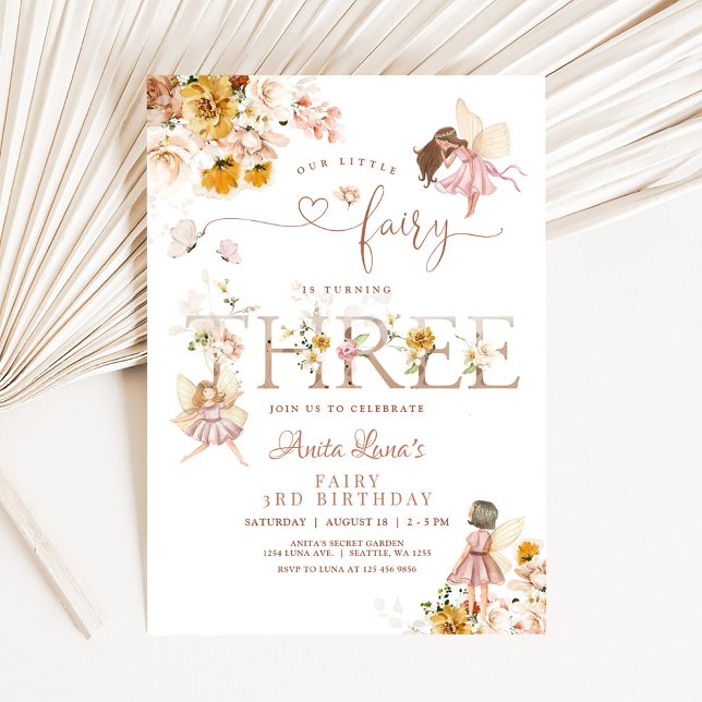 Invitation Fleur sauvage magique Fairy Butterfly 3e anniversa (Créateur téléchargé)