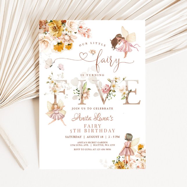 Invitation Fleur sauvage magique Fairy Butterfly 5e anniversa (Créateur téléchargé)