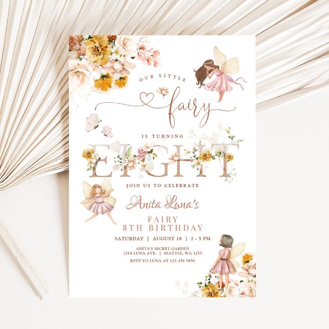 Invitation Fleur sauvage magique Fairy Butterfly 8e anniversa (Créateur téléchargé)