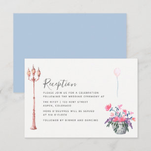 Invitation Fleur sauvage Mariage d'aquarelle à Paris