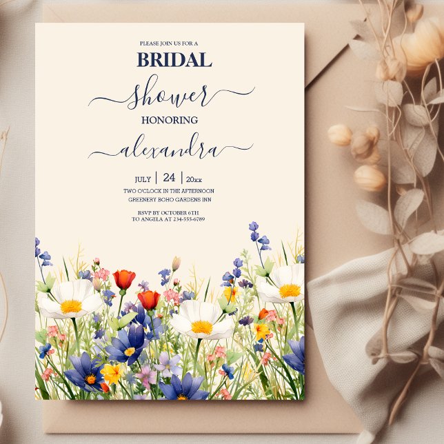 Invitation Fleur sauvage Mariage Fête des mariées florale rus (Créateur téléchargé)