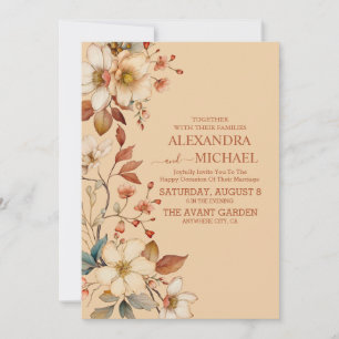 Invitation Fleur sauvage Mariage Floral Rustique