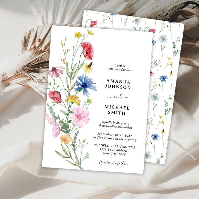 Invitation Fleur sauvage Mariage Floral Rustique (Créateur téléchargé)