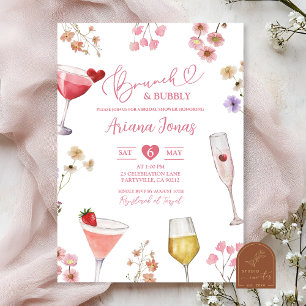 Invitation Fleur sauvage Meadow Brunch et Fête des mariées Bu