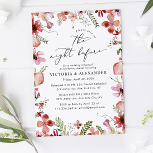 Invitation Fleur sauvage moderne La nuit avant le Mariage