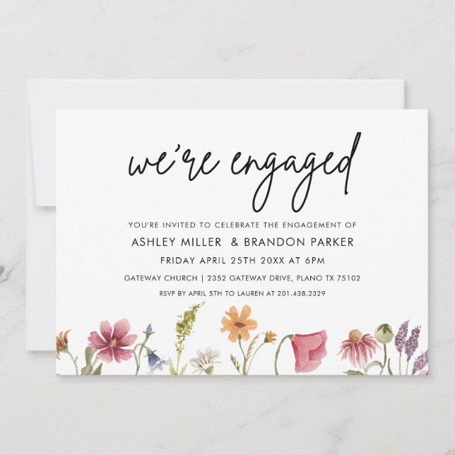 Invitation Fleur sauvage Nous sommes engagés pour la partie E (Devant)