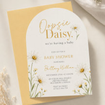 Fleur Sauvage Oopsie Daisy Aquarelle Baby Shower