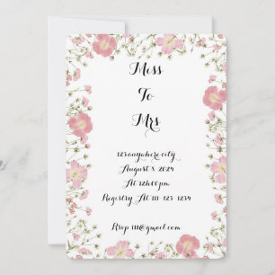 INVITATION fleur sauvage PINK BRIDAL DOUCHE
