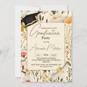 Invitation fleur sauvage pré 2024 Graduation