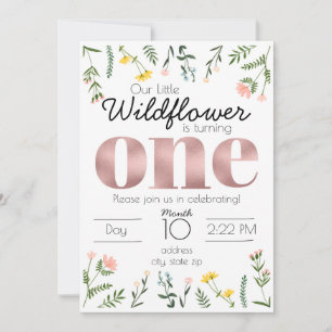 Invitation Fleur sauvage Premier Anniversaire