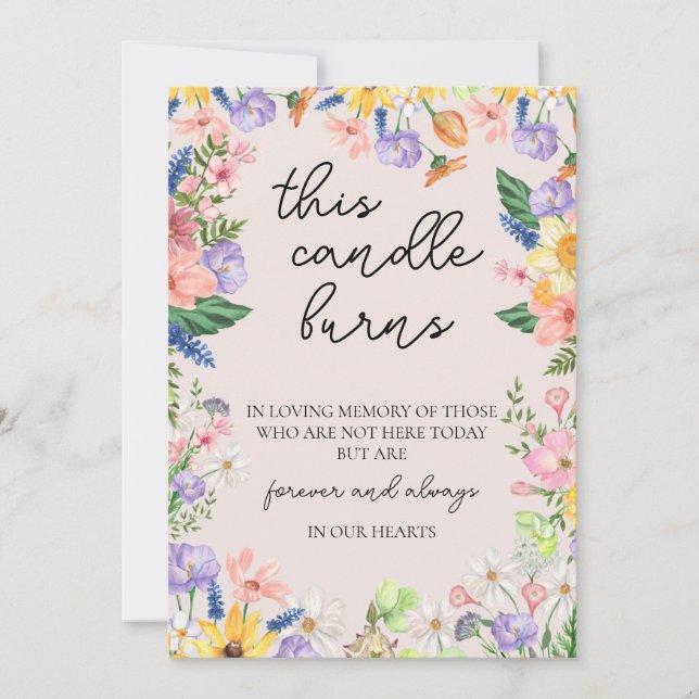 Invitation Fleur sauvage Printemps mariage Cette chandelle br (Devant)