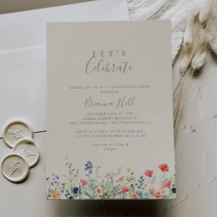 Invitation Fleur sauvage radieux Fêtons la fête