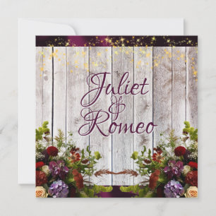 Invitation Fleur sauvage, ruban violet et Mariage lumineux 2