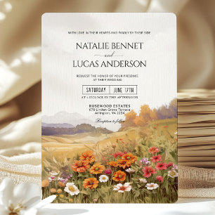 Invitation Fleur sauvage Russe  Paysage Mariage