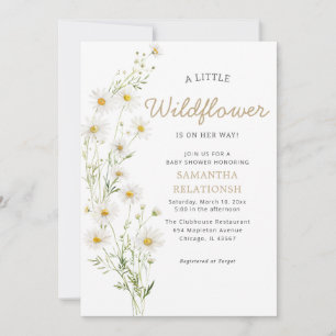 Invitation Fleur sauvage Rustic Boho Floral fille Baby shower