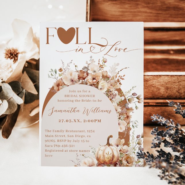 Invitation Fleur sauvage rustique Boho Fête des mariées d'aut (Créateur téléchargé)
