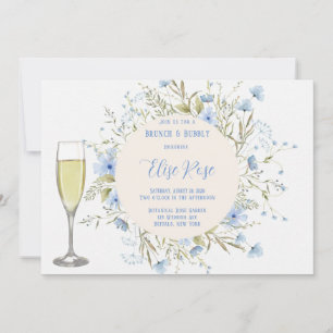 Invitation Fleur sauvage rustique Dusty Brunch & Bubbly