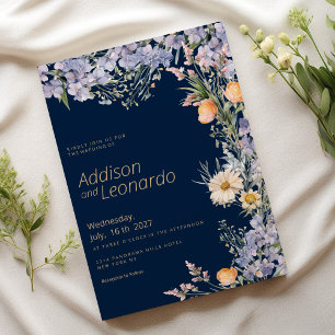 Invitation Fleur sauvage rustique fleurs de pays Mariage
