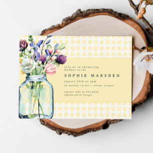 Invitation Fleur sauvage rustique Mason Jar Baby shower de pi