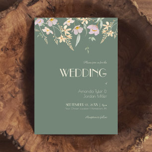 Invitation Fleur sauvage Sage Deco Mariage