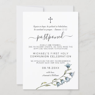 Invitation Fleur sauvage simple  Communion reportée