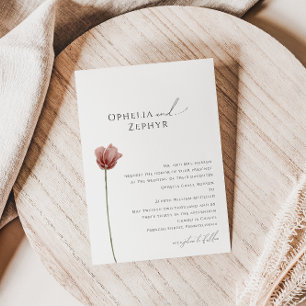 Invitation Fleur sauvage simple Mariage traditionnel