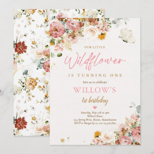 Invitation Fleur sauvage Spring Meadow Garden Fête d'annivers