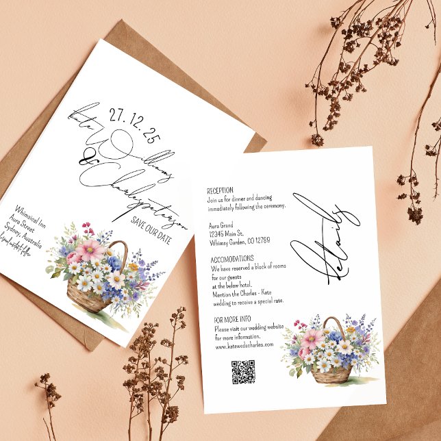 Invitation Fleur sauvage Spring Summer mariage de automne Dét (Créateur téléchargé)
