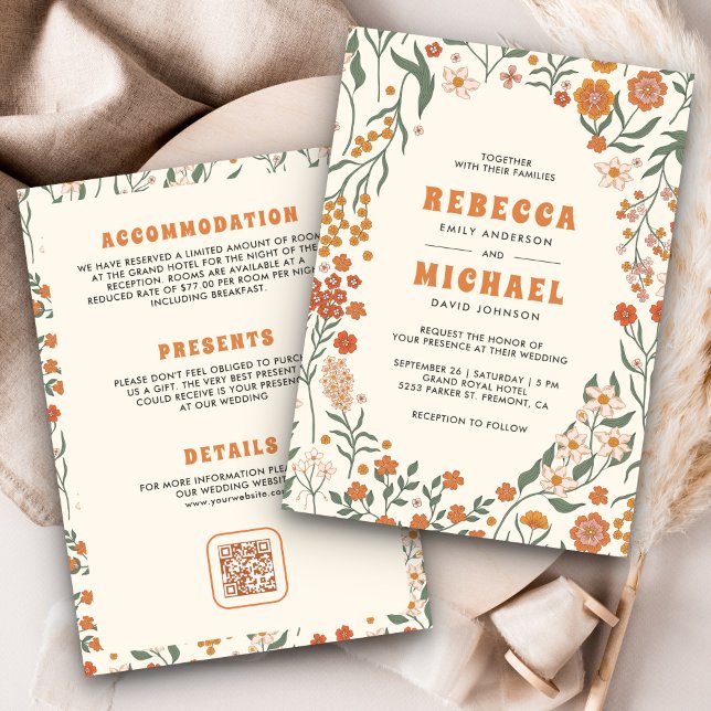 Invitation Fleur sauvage Super tout en un Mariage (Créateur téléchargé)