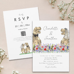 Invitation Fleur Sauvage Thème Dinosaure