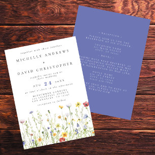 Invitation Fleur sauvage tout en un Mariage