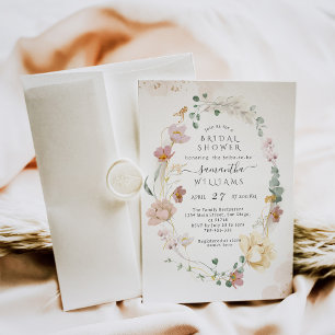 Invitation Fleur sauvage Whimsical Elegant Boho Fête des mari