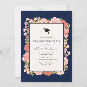 Invitation Fleur sauvage Whimsical Floral Graduation Party