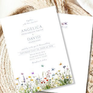 Invitation Fleur sauvage Whimsical Papillons Mariage