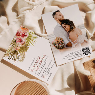 Invitation Fleur séchée de Boho tropical   Photo Mariage de c