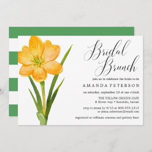 Invitation Fleur tendance JAUNE CROCUS mariage Brunch nuptial