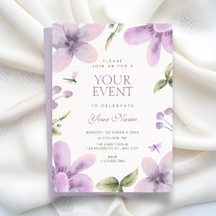 Invitation Fleur violette florale