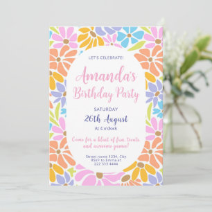 Invitation Fleur vive Jour d'anniversaire