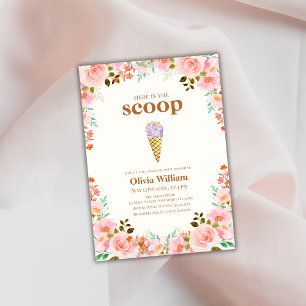 Invitation Fleur Voici le Baby shower de crème glacée Scoop