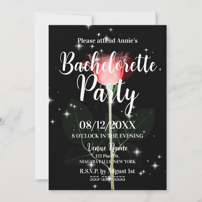 Invitation Fleur X-Ray Sparkle Bachelorette Party (Devant)