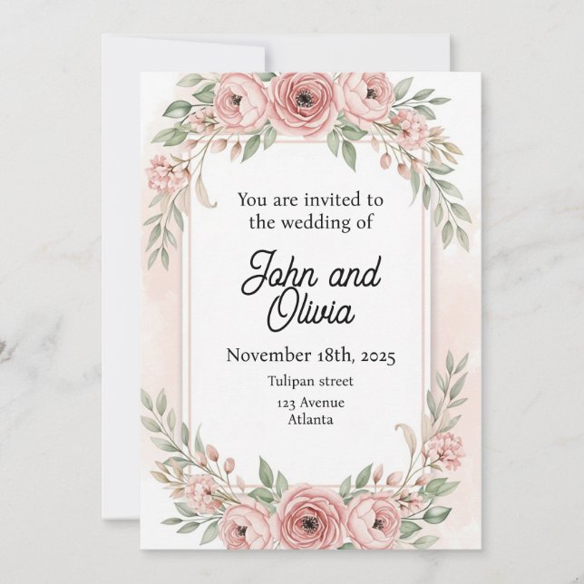 Invitation Fleuri (Devant)