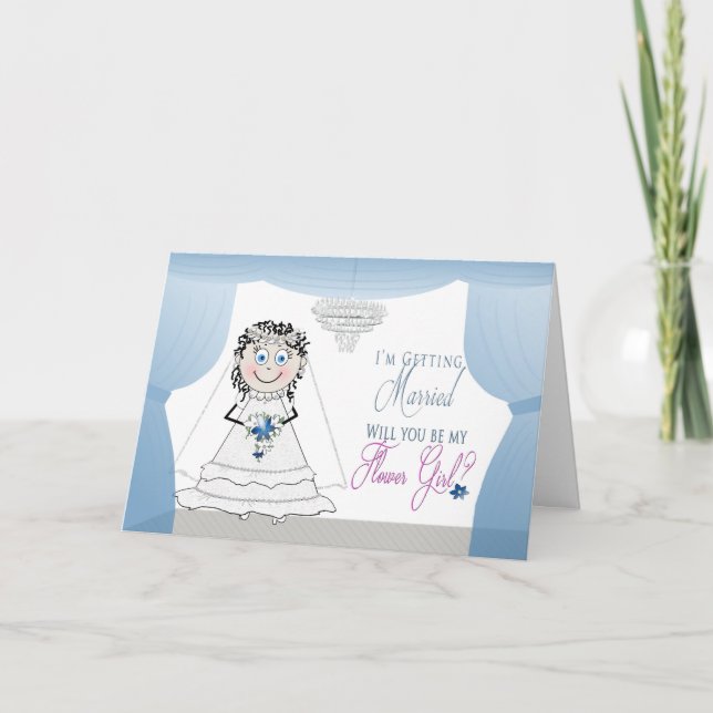 INVITATION FLEURIE FILLE - MARÉE AVEC LUSTRE (Devant)