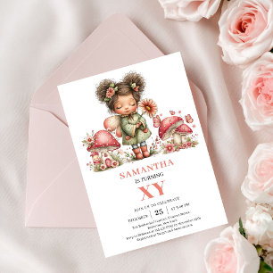 Invitation Fleurie Rose pour 7ème Anniversaire de