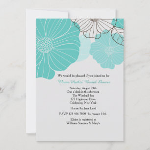 Invitation Fleurie Turquoise