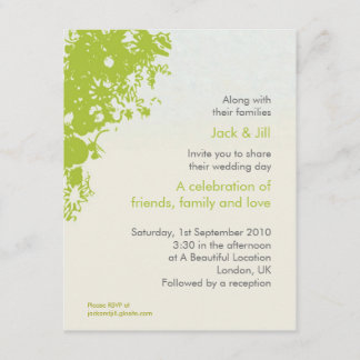 Invitation Fleurir vert 4,25 x 5,25