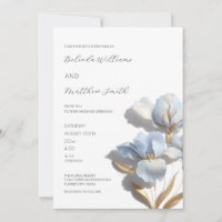 Fleurs 3D Or Bleu Blanc