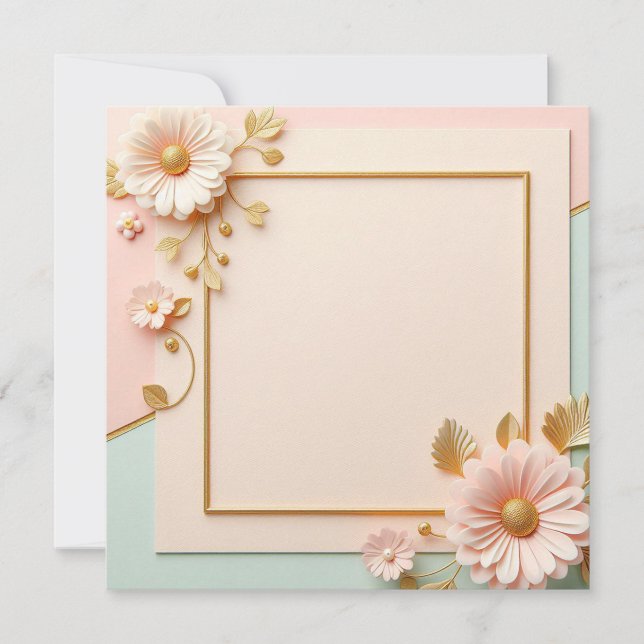 Invitation Fleurs à deux tons  (Devant)