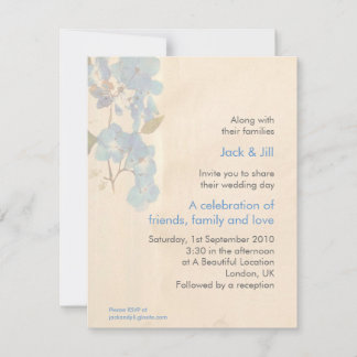 Invitation Fleurs à l'aquarelle 10,8x13,3 cm