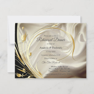 Invitation Fleurs Abstraites d'argent ou d'or sur - Silk & Ar